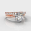 Star Solitaire Round Brilliant Bridal Set - Rose Gold