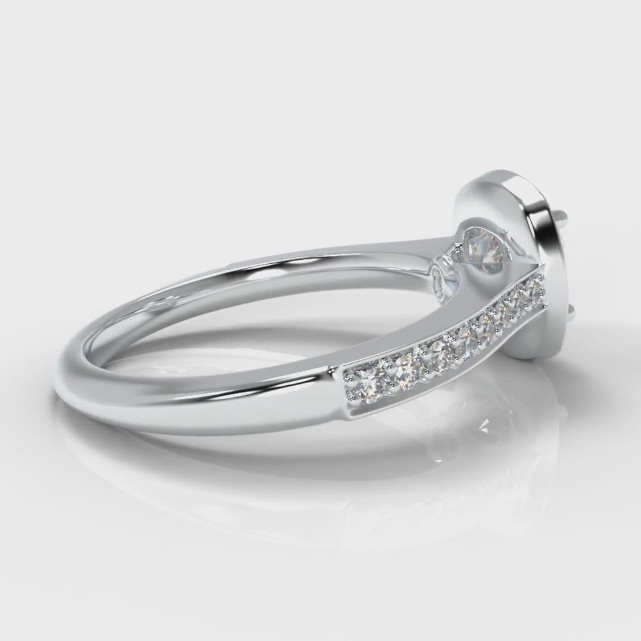 Pavé Cushion Cut Diamond Halo Engagement Ring