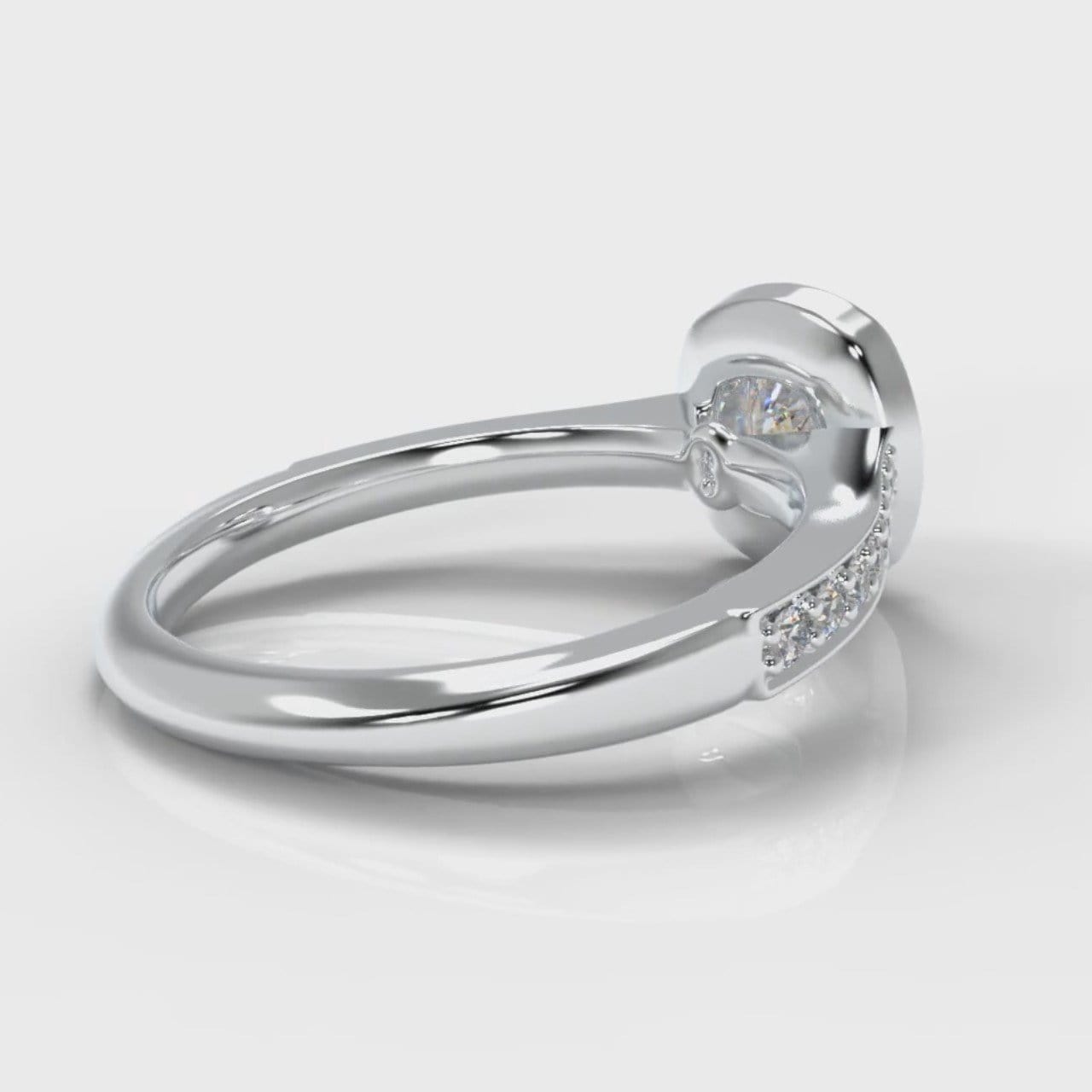 Pavé Cushion Cut Diamond Halo Engagement Ring