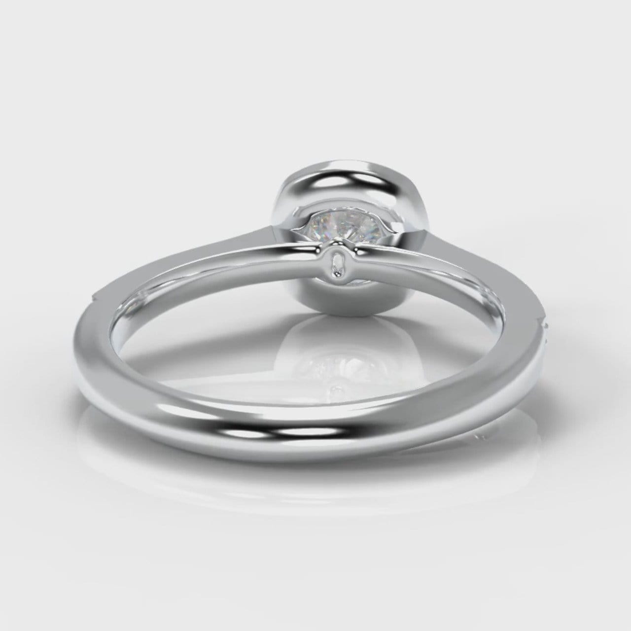 Pavé Cushion Cut Diamond Halo Engagement Ring