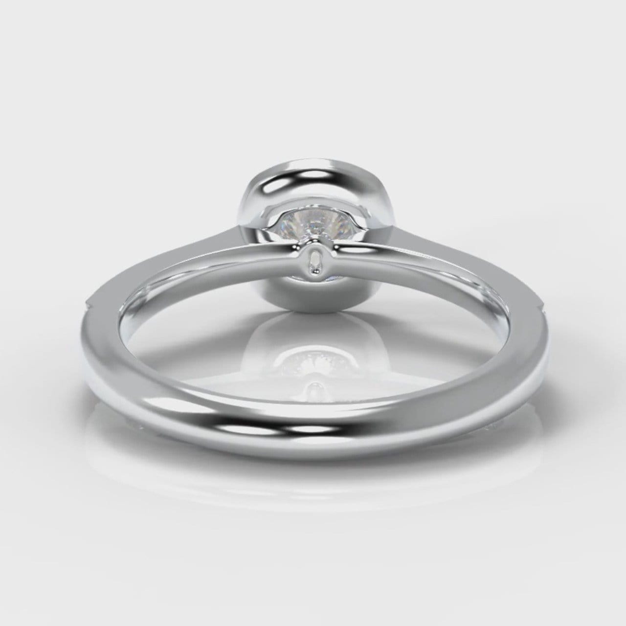 Pavé Cushion Cut Diamond Halo Engagement Ring