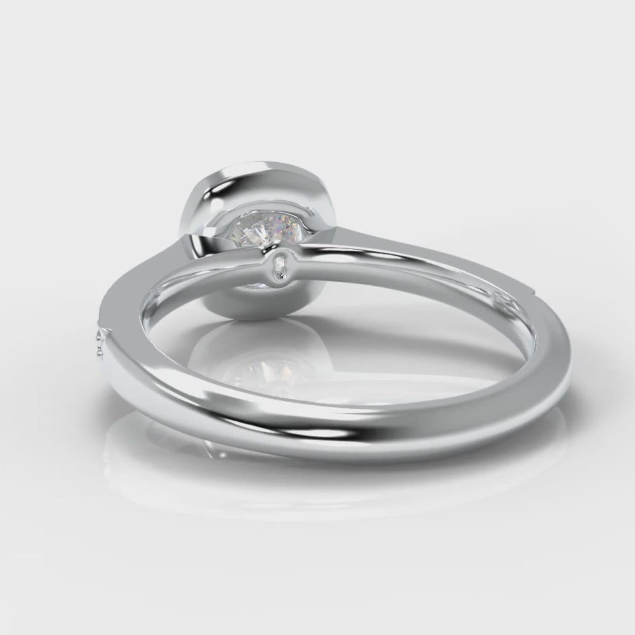 Pavé Cushion Cut Diamond Halo Engagement Ring
