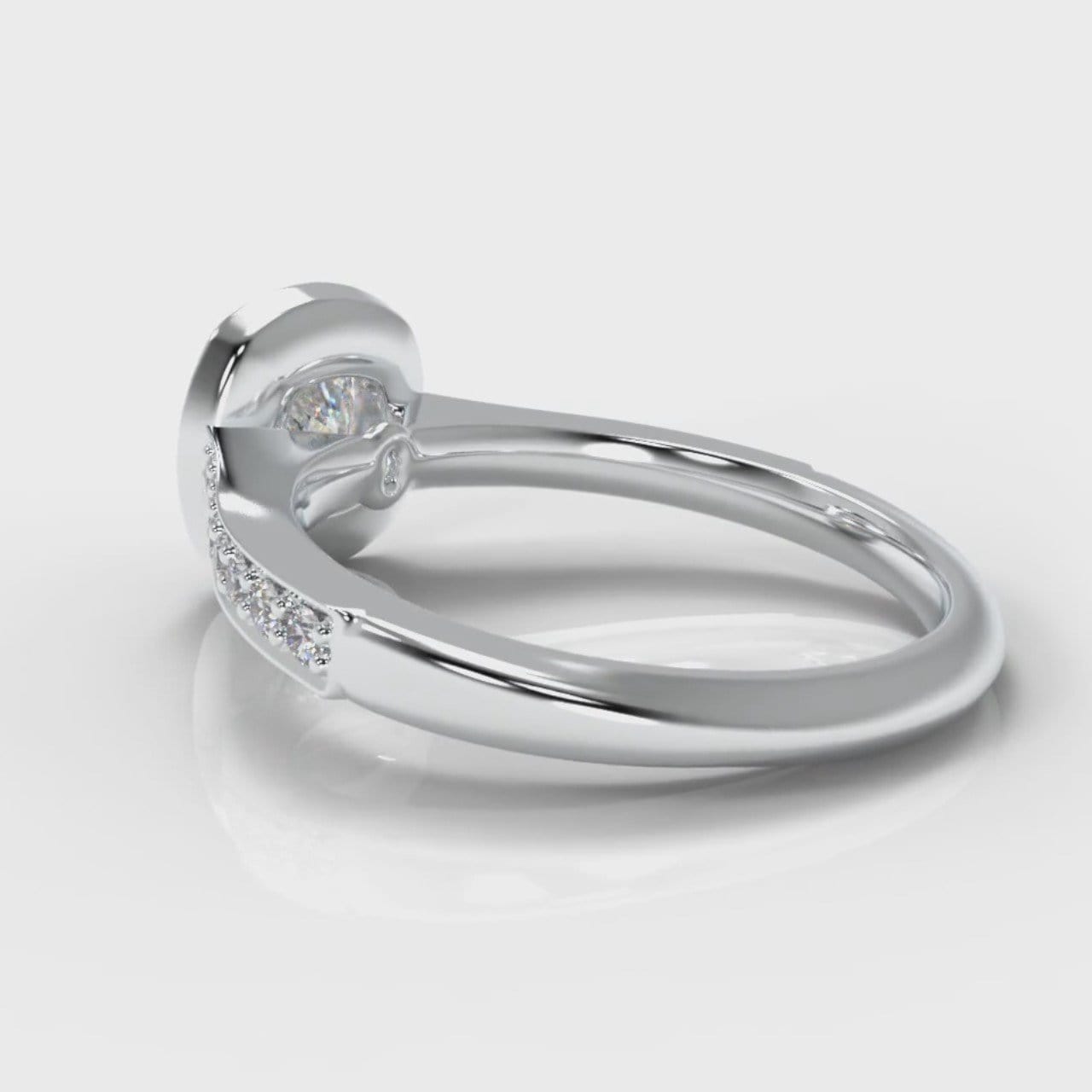 Pavé Cushion Cut Diamond Halo Engagement Ring