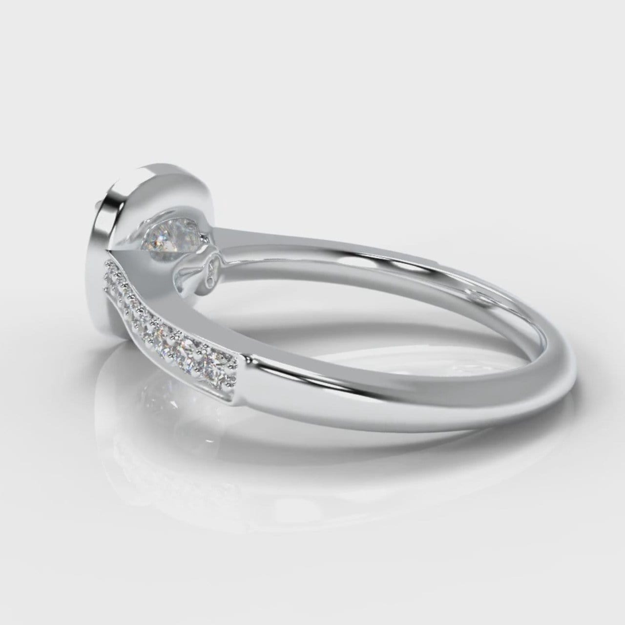 Pavé Cushion Cut Diamond Halo Engagement Ring