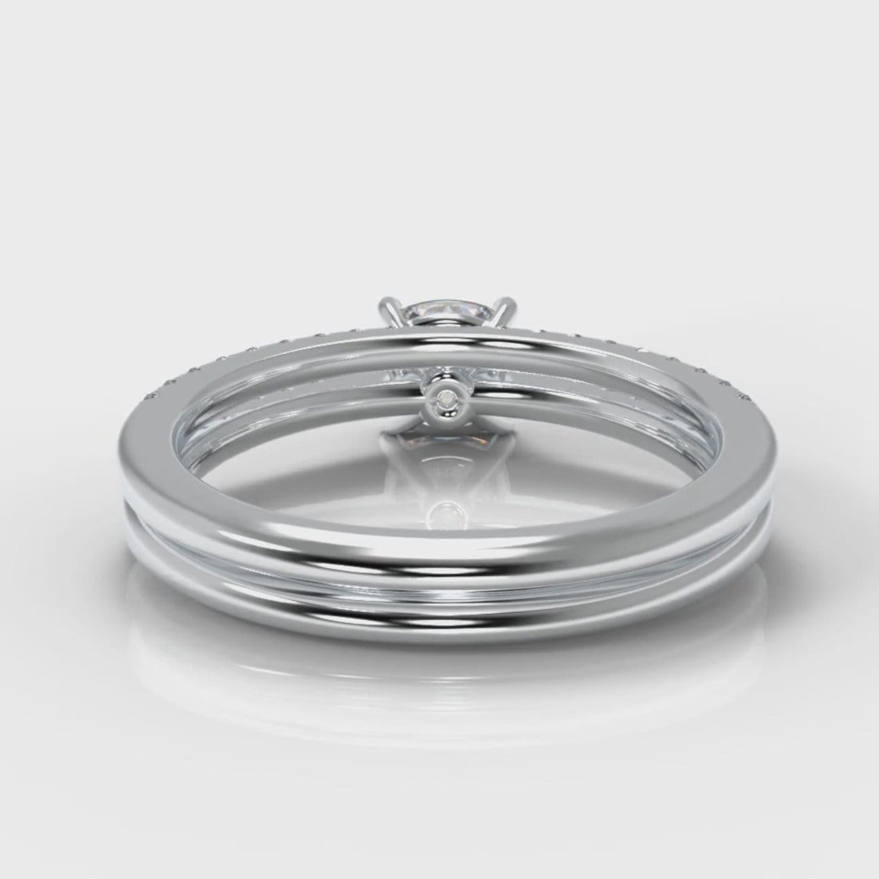 Petite Micropavé Cushion Cut Diamond Bridal Set