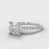 Petite Micropavé Cushion Cut Diamond Engagement Ring