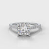 Petite Micropavé Cushion Cut Diamond Engagement Ring