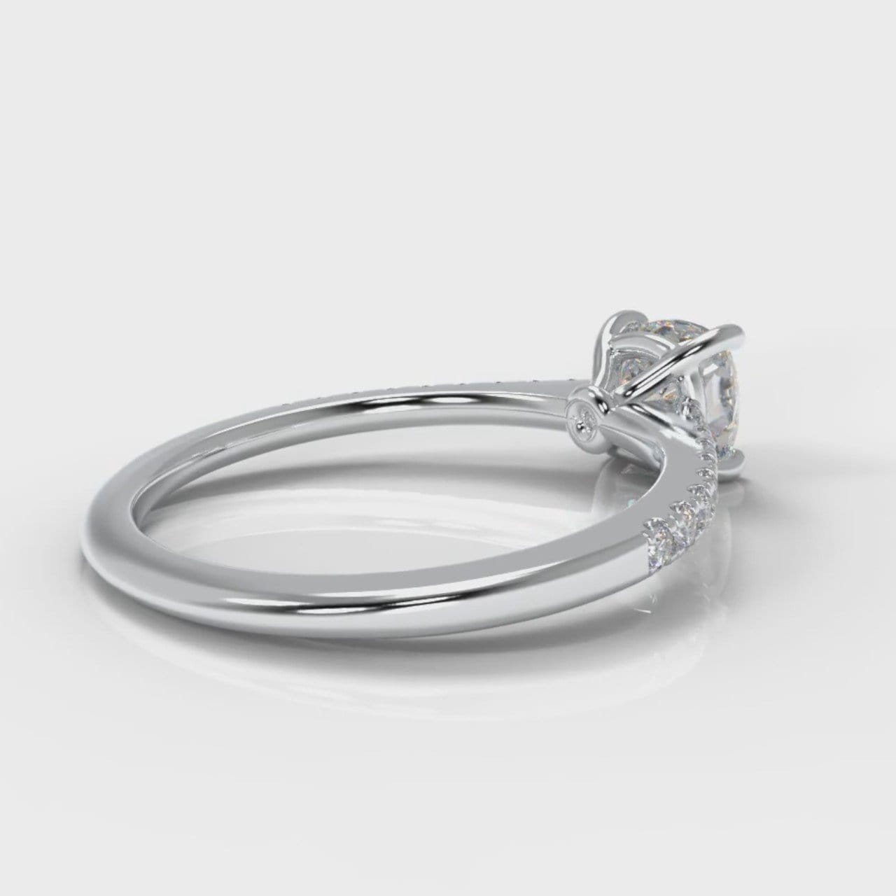 Petite Micropavé Cushion Cut Diamond Engagement Ring