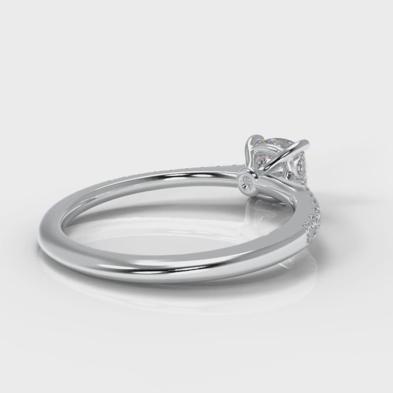 Petite Micropavé Cushion Cut Diamond Engagement Ring