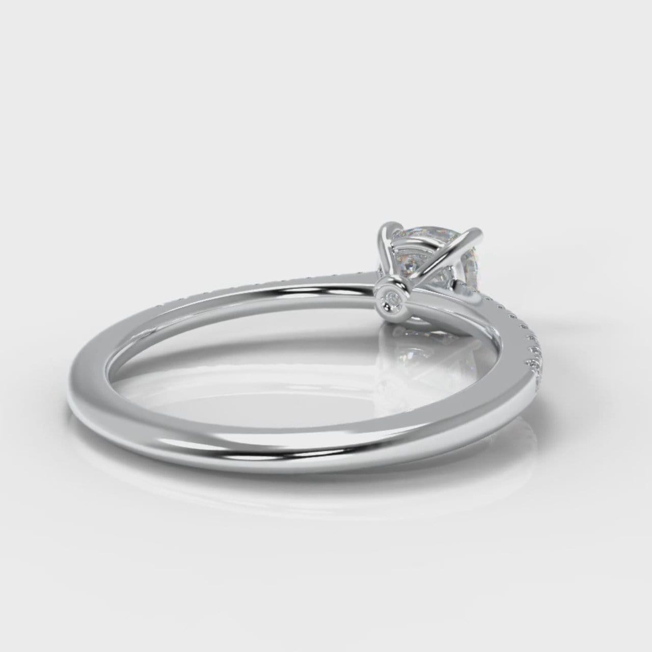 Petite Micropavé Cushion Cut Diamond Engagement Ring