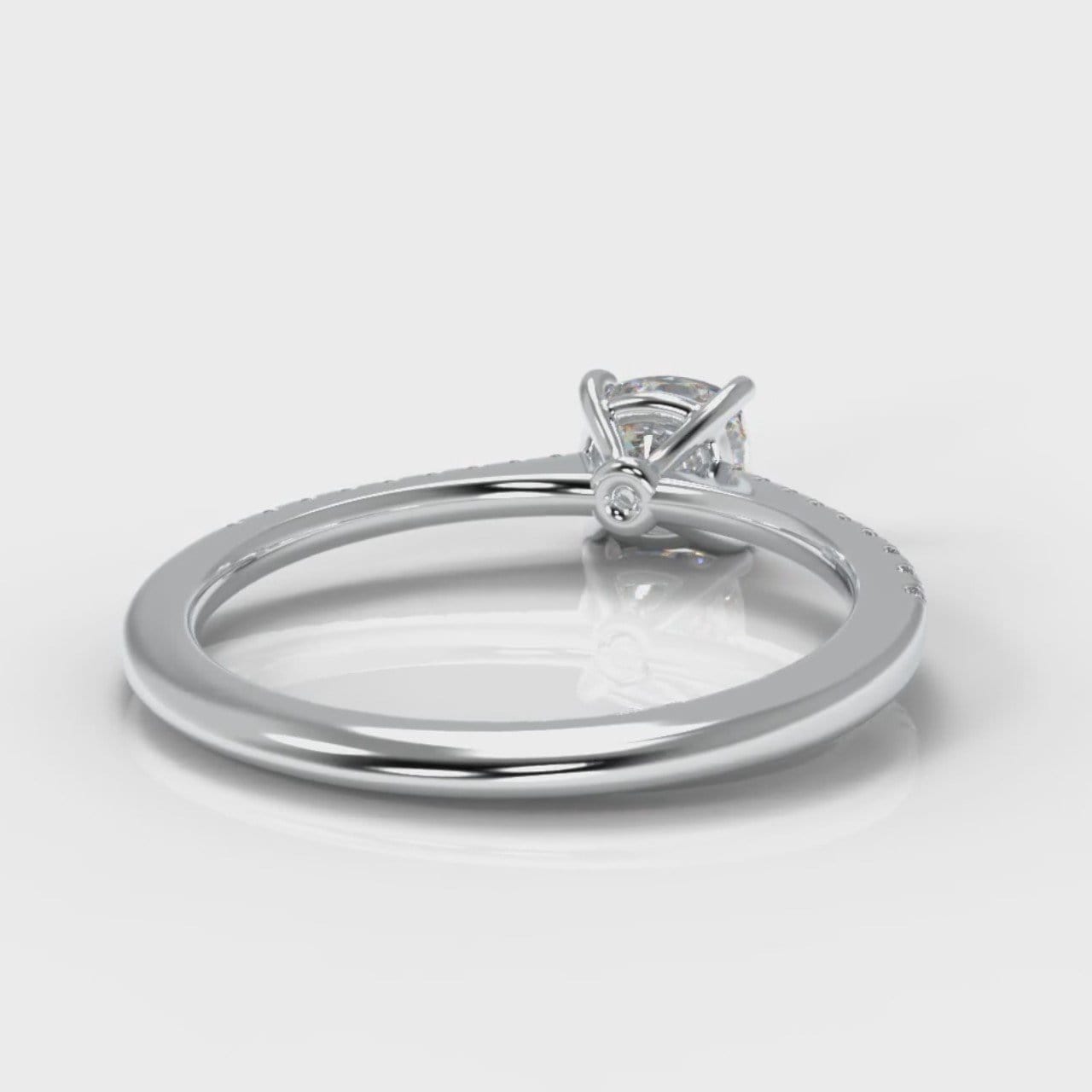 Petite Micropavé Cushion Cut Diamond Engagement Ring