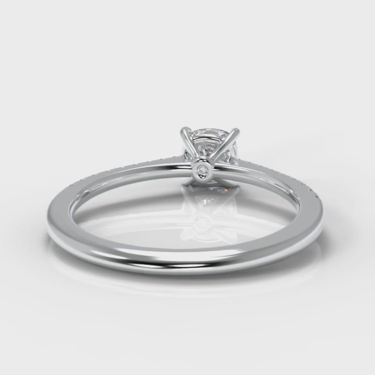 Petite Micropavé Cushion Cut Diamond Engagement Ring