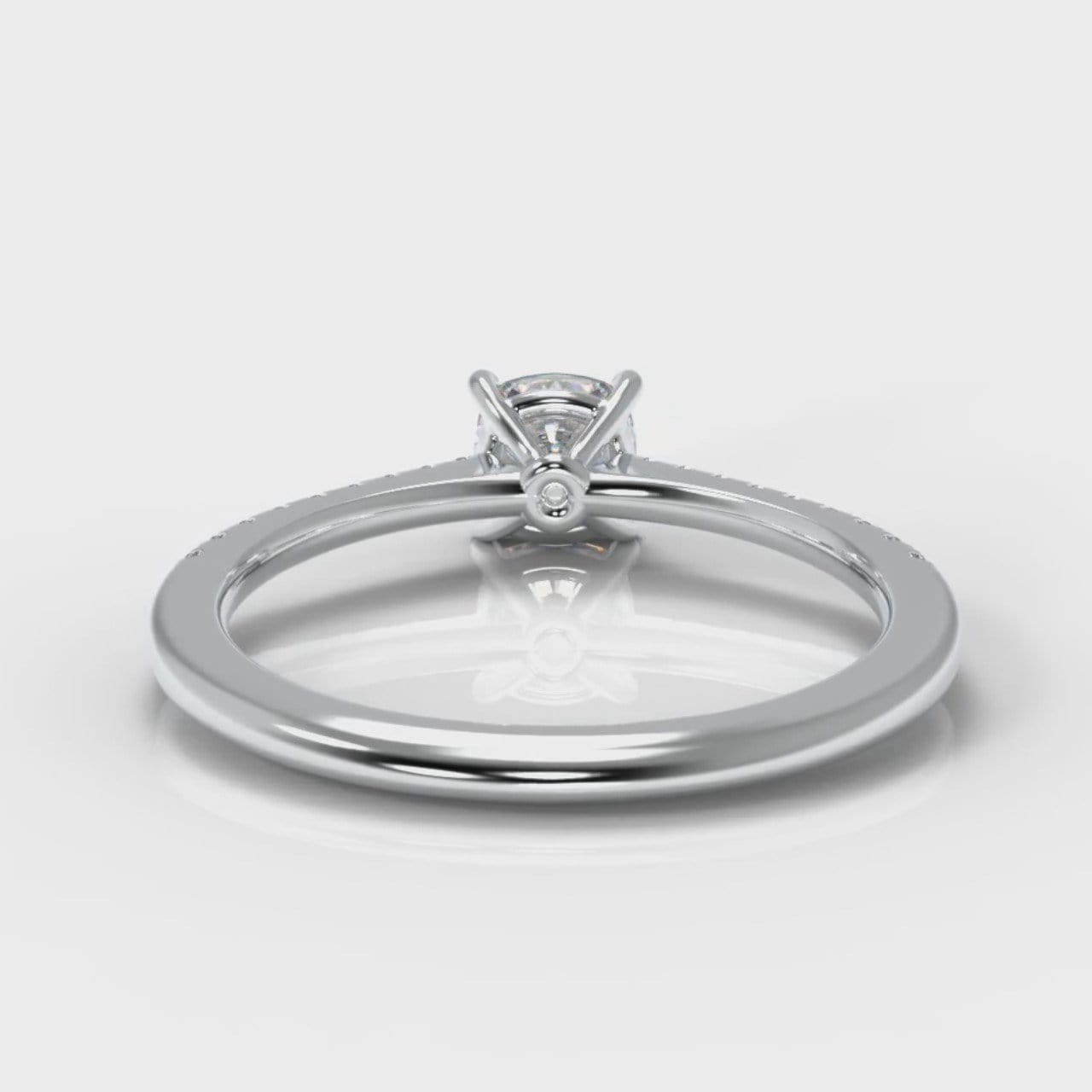 Petite Micropavé Cushion Cut Diamond Engagement Ring