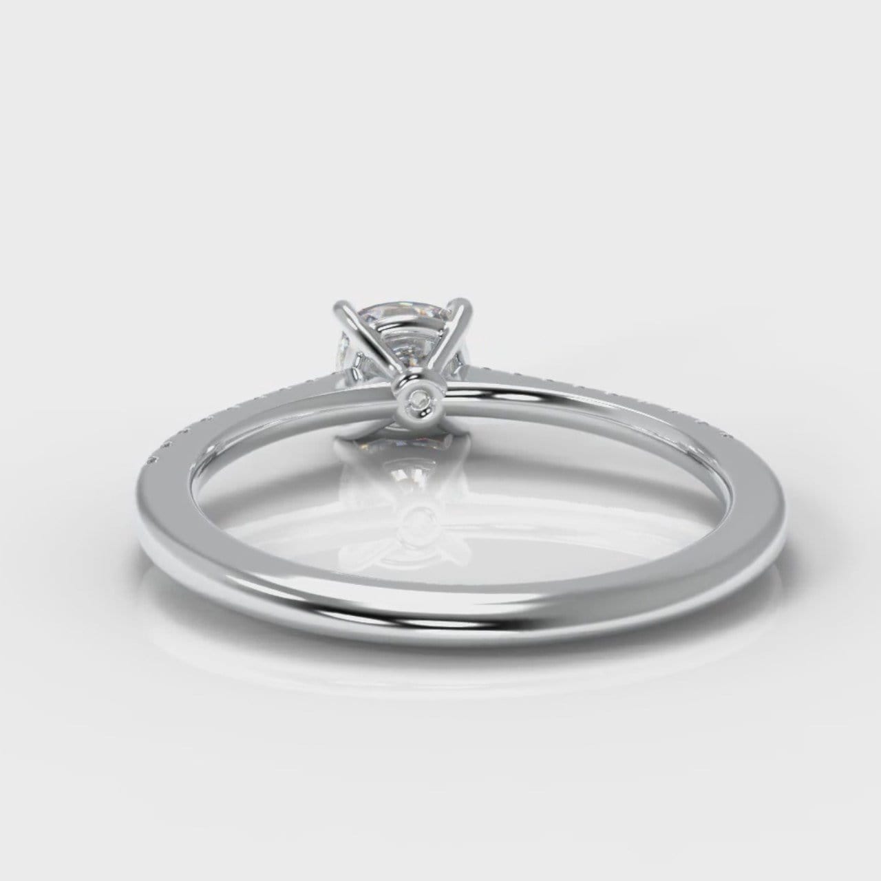 Petite Micropavé Cushion Cut Diamond Engagement Ring