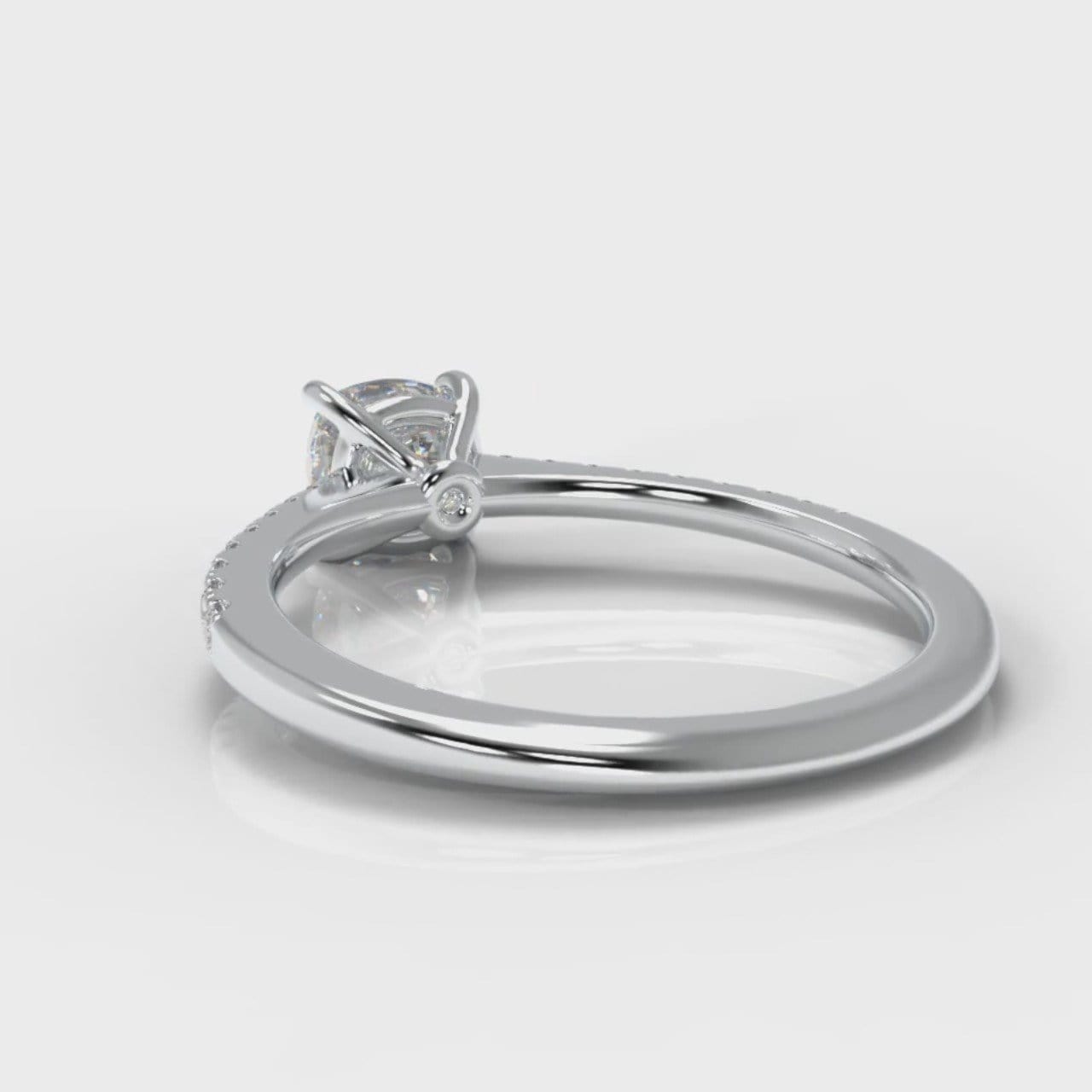 Petite Micropavé Cushion Cut Diamond Engagement Ring