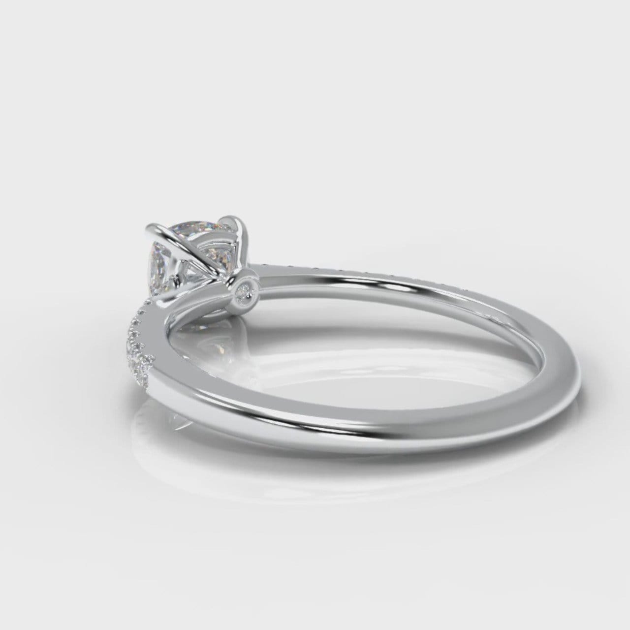 Petite Micropavé Cushion Cut Diamond Engagement Ring