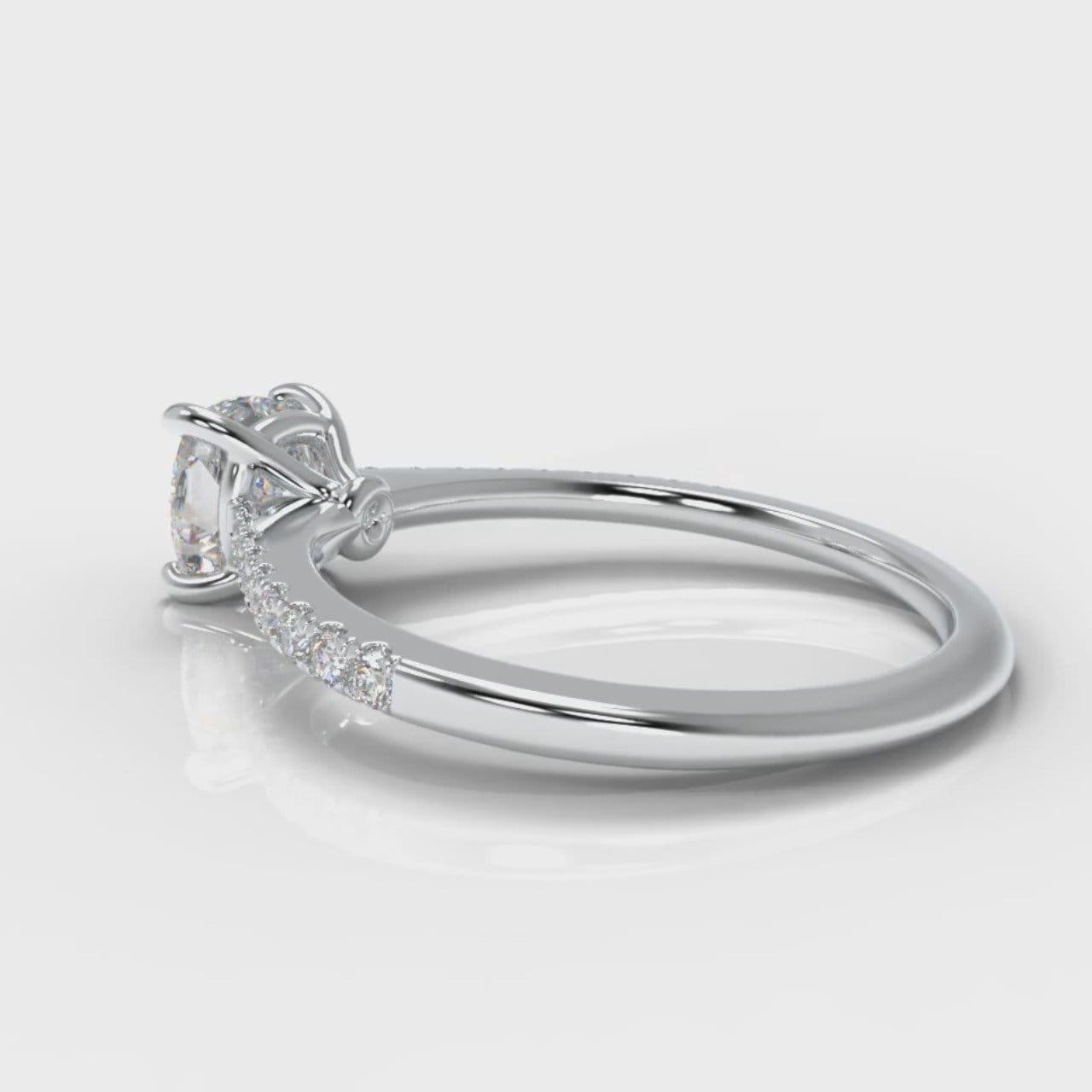 Petite Micropavé Cushion Cut Diamond Engagement Ring
