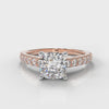 Carrée Micropavé Cushion Cut Diamond Engagement Ring - Rose Gold