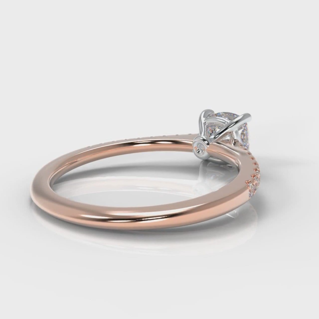 Petite Micropavé Cushion Cut Diamond Engagement Ring - Rose Gold