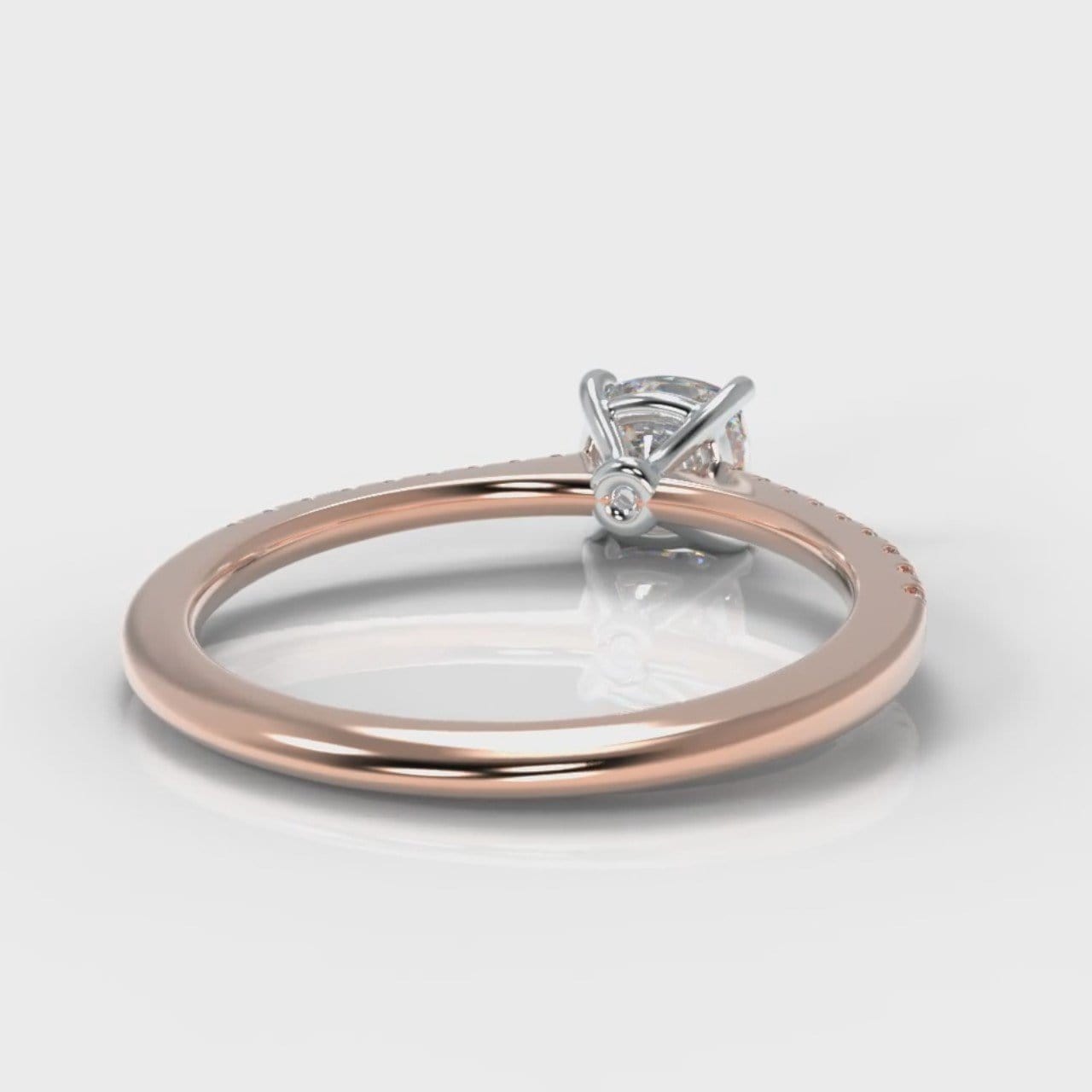 Petite Micropavé Cushion Cut Diamond Engagement Ring - Rose Gold