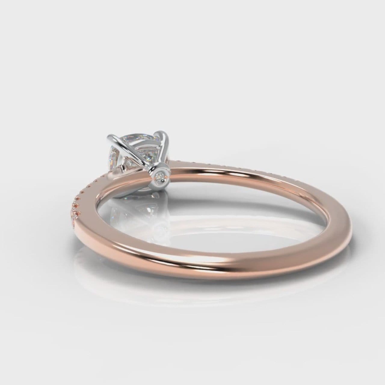 Petite Micropavé Cushion Cut Diamond Engagement Ring - Rose Gold