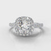 cushion cut diamond halo engagement ring