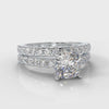 Carrée Micropavé Cushion Cut Diamond Bridal Set