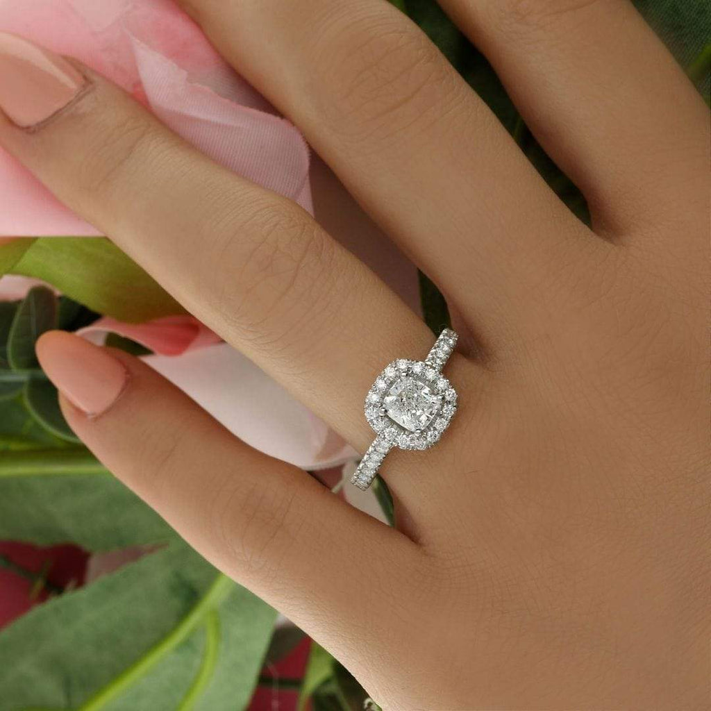 cushion cut diamond engagement ring