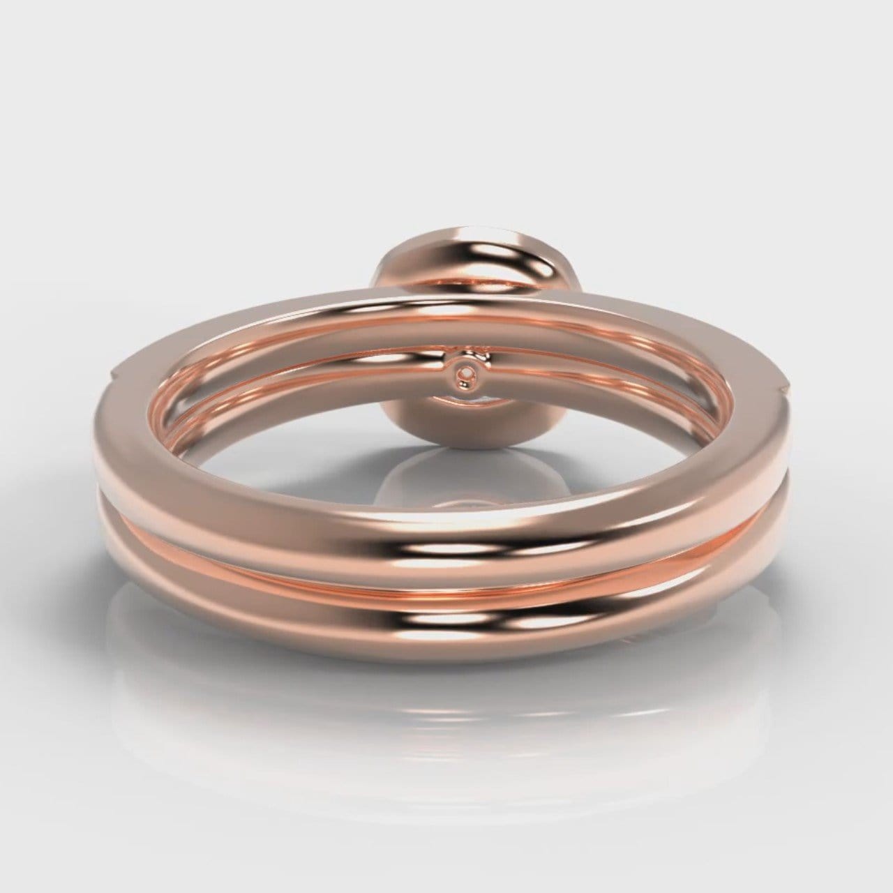 Pavé Cushion Cut Diamond Halo Bridal Set - Rose Gold