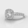 cushion cut halo engagement ring