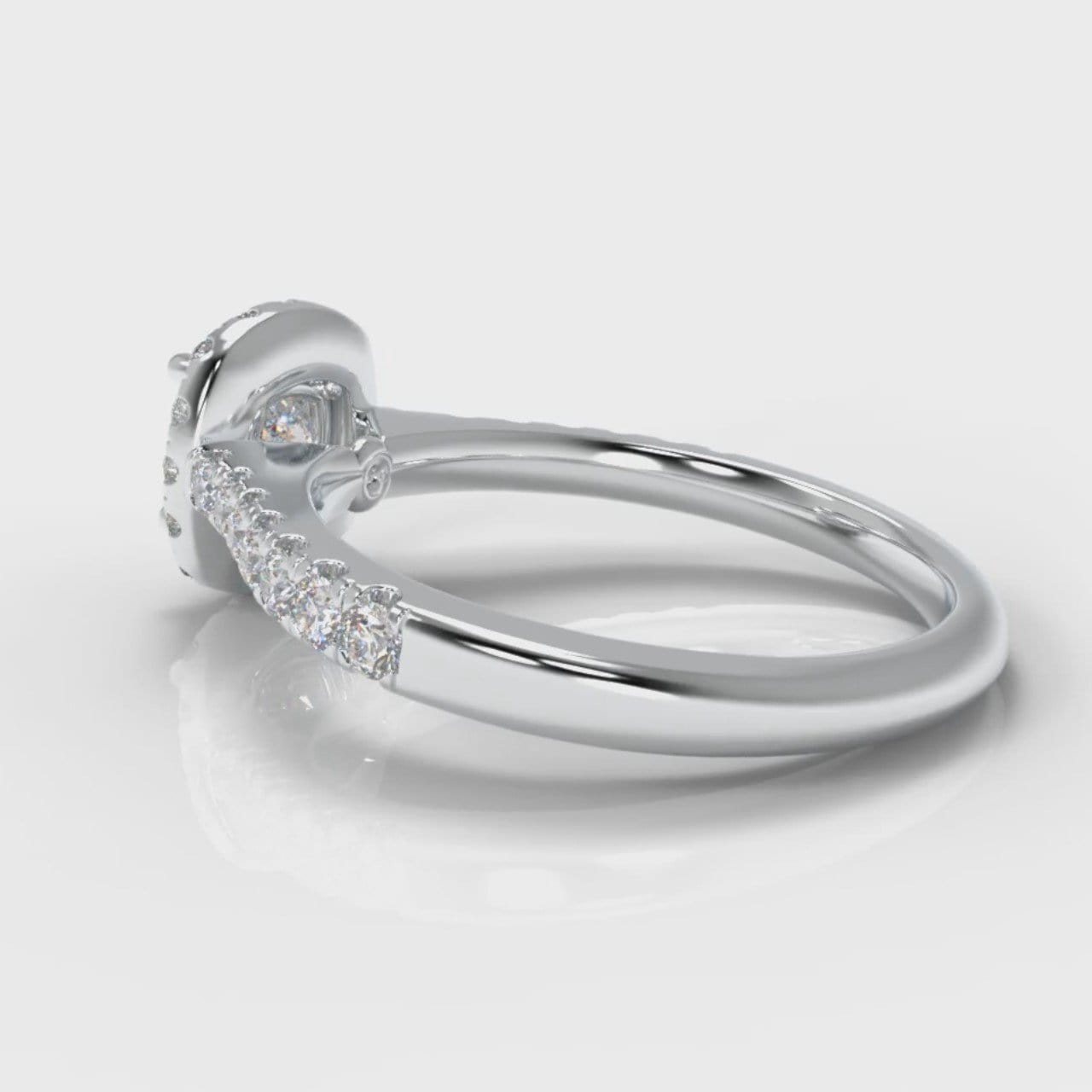 Micropavé Cushion Cut Diamond Halo Engagement Ring