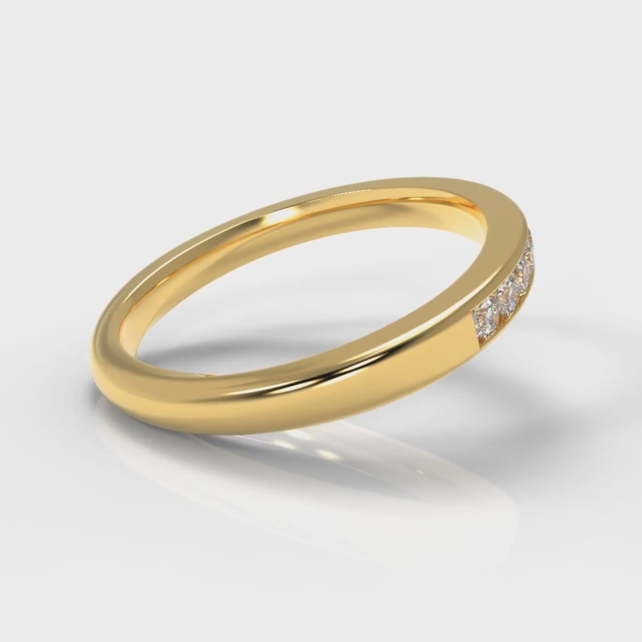 Channel Set Diamond Wedding Ring - Yellow Gold
