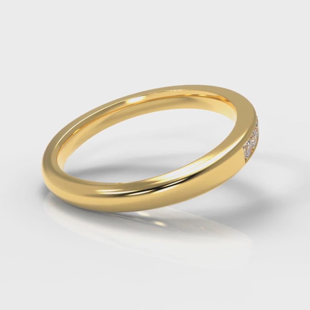 Channel Set Diamond Wedding Ring - Yellow Gold
