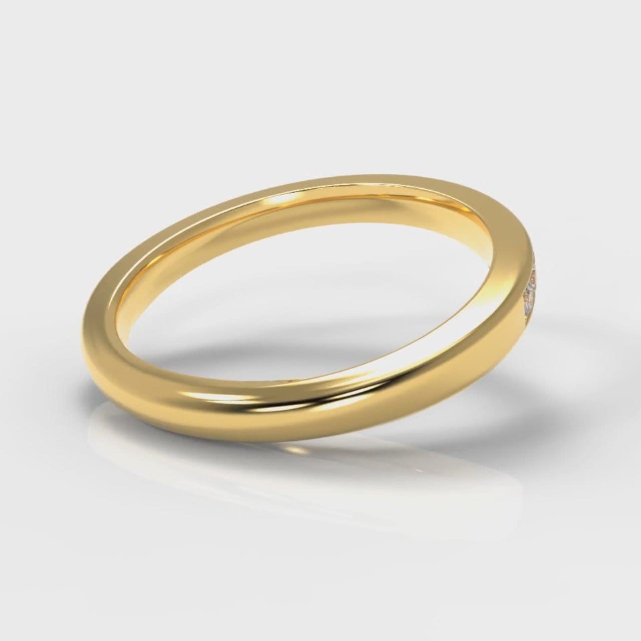 Channel Set Diamond Wedding Ring - Yellow Gold