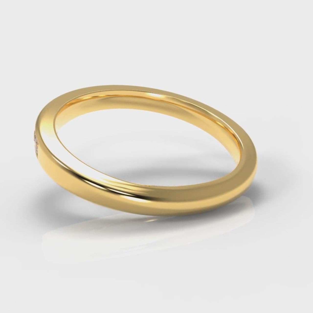 Channel Set Diamond Wedding Ring - Yellow Gold