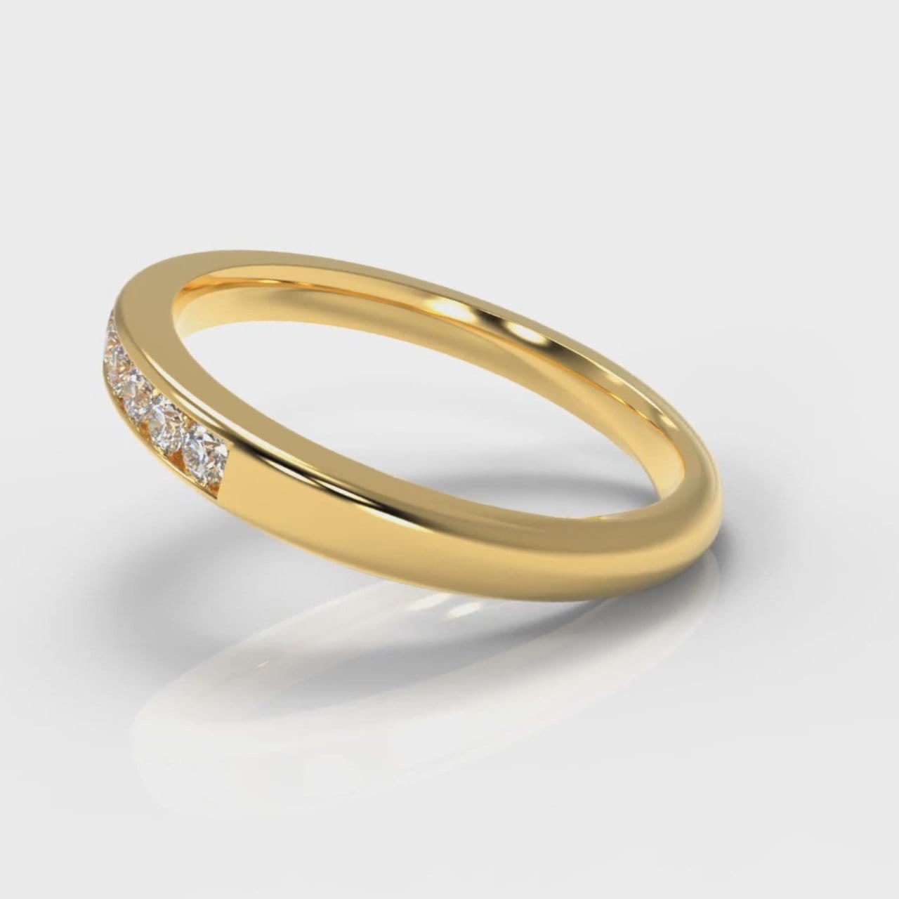 Channel Set Diamond Wedding Ring - Yellow Gold