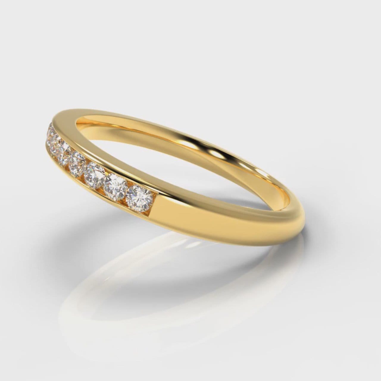 Channel Set Diamond Wedding Ring - Yellow Gold