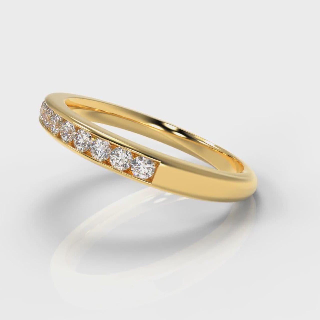 Channel Set Diamond Wedding Ring - Yellow Gold