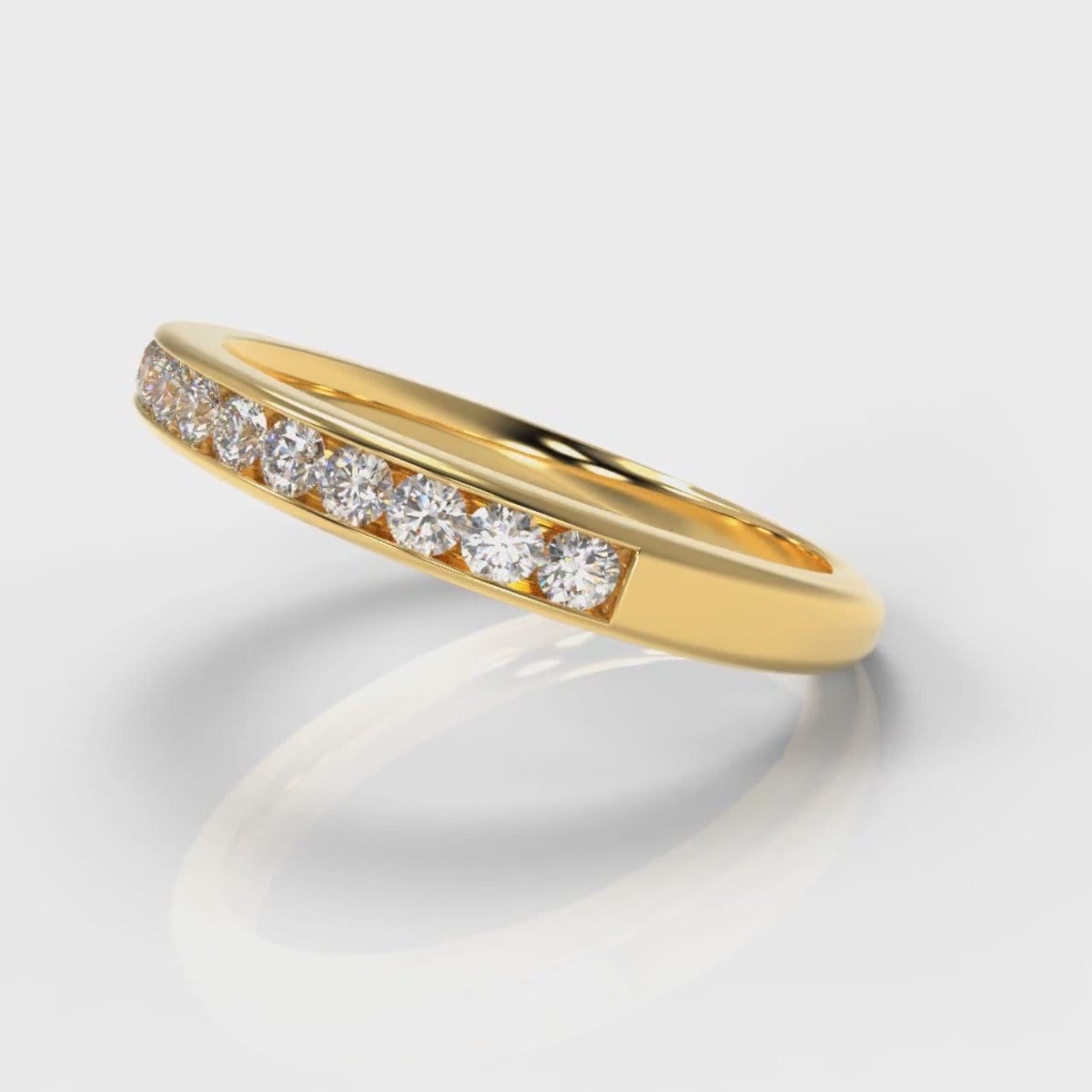 Channel Set Diamond Wedding Ring - Yellow Gold