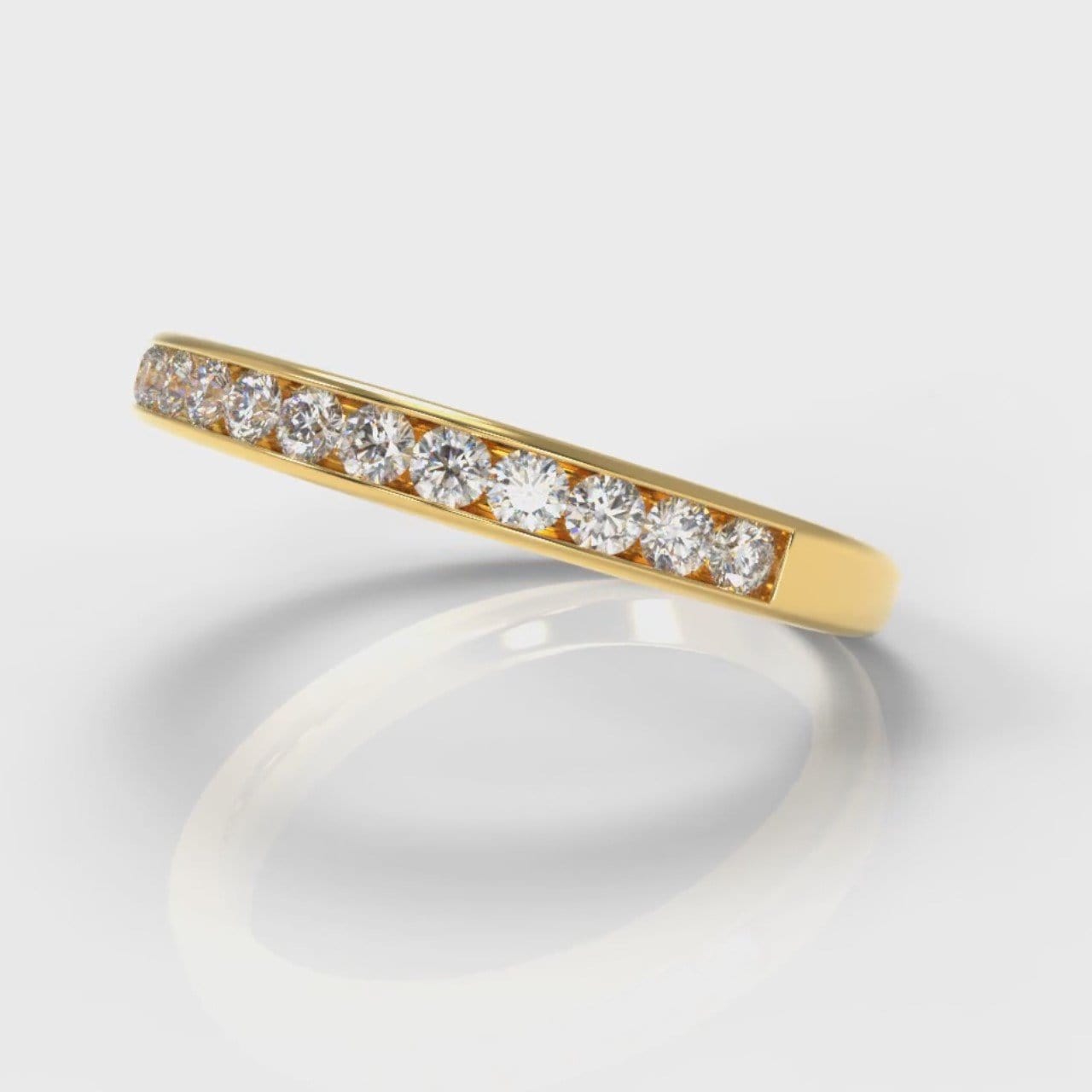 Channel Set Diamond Wedding Ring - Yellow Gold