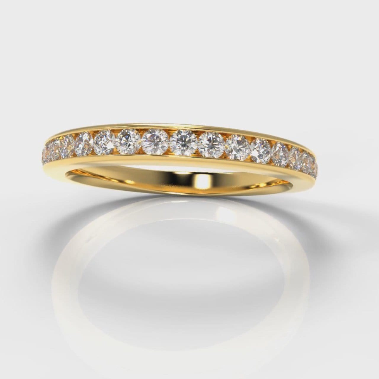 Channel Set Diamond Wedding Ring - Yellow Gold