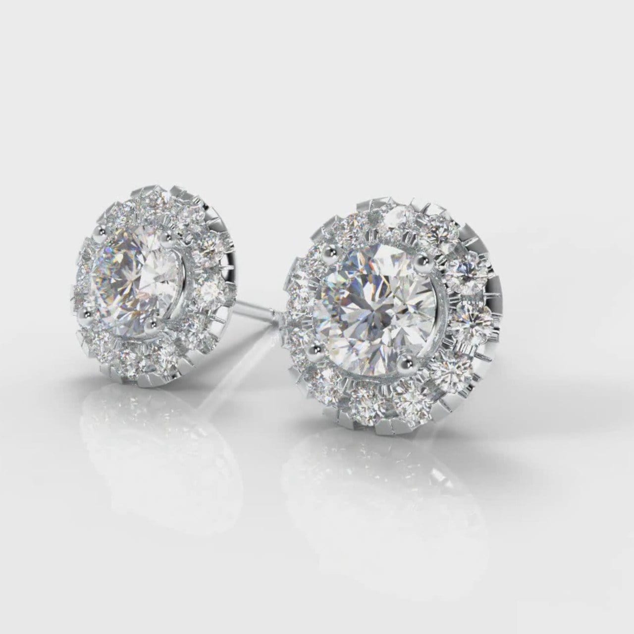 Halo Diamond Stud Earrings (Lab Grown Diamond)