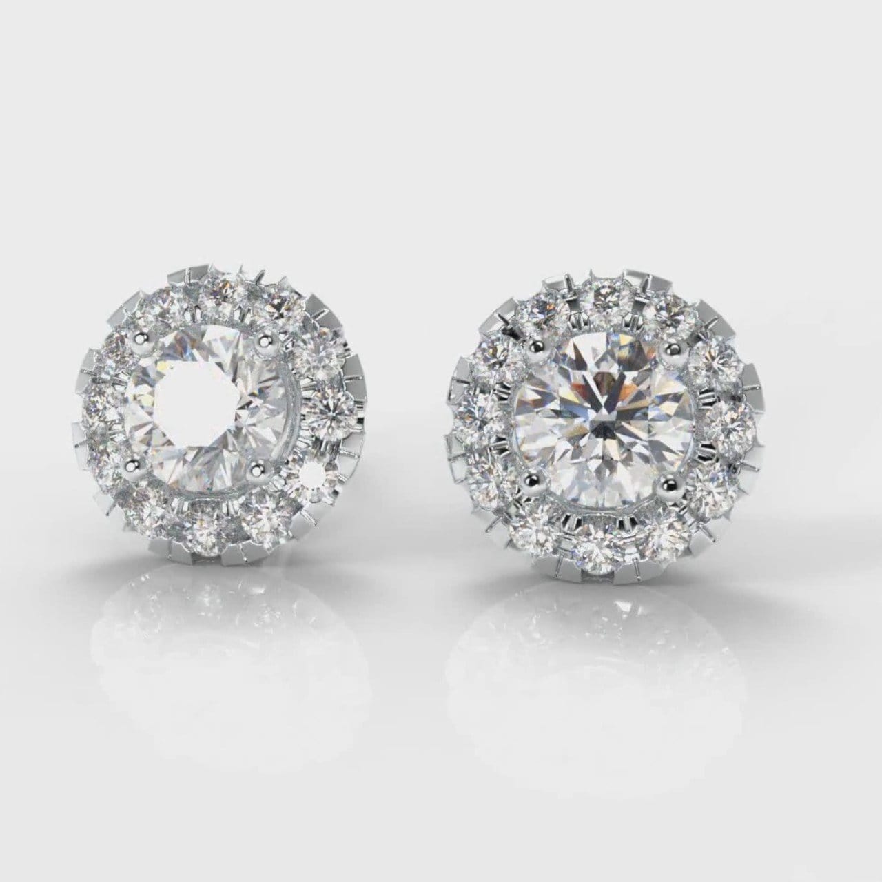 Halo Diamond Stud Earrings (Lab Grown Diamond)