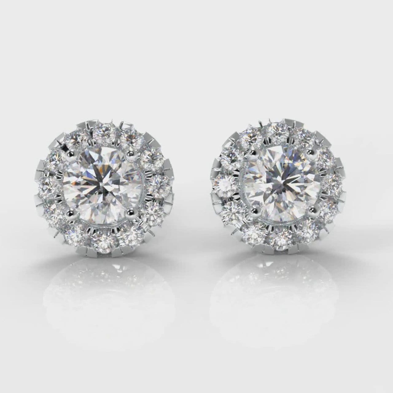 Halo Diamond Stud Earrings (GIA Certified)