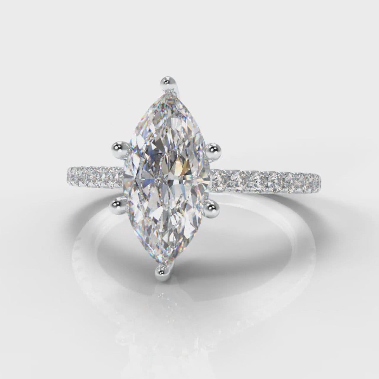 Star Petite Micropavé Marquise Diamond Engagement Ring