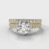 Star Micropavé Round Brilliant Bridal Set - Yellow Gold