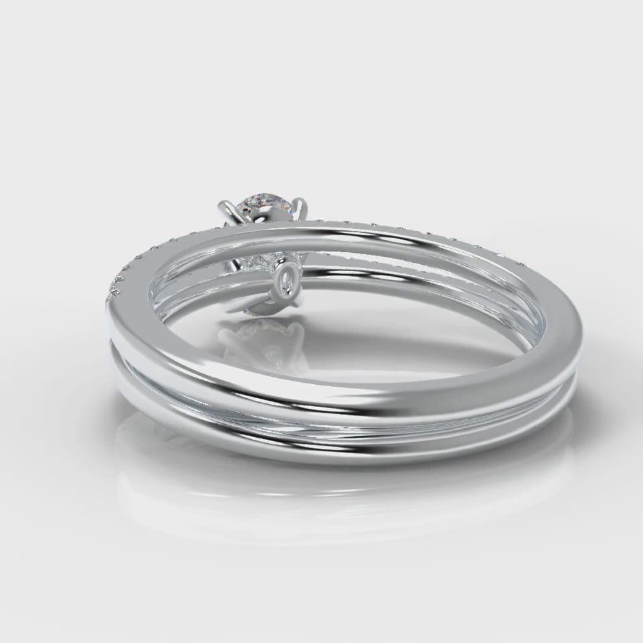 Petite Micropavé Oval Diamond Bridal Set