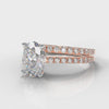 Petite Micropavé Oval Diamond Bridal Set - Rose Gold