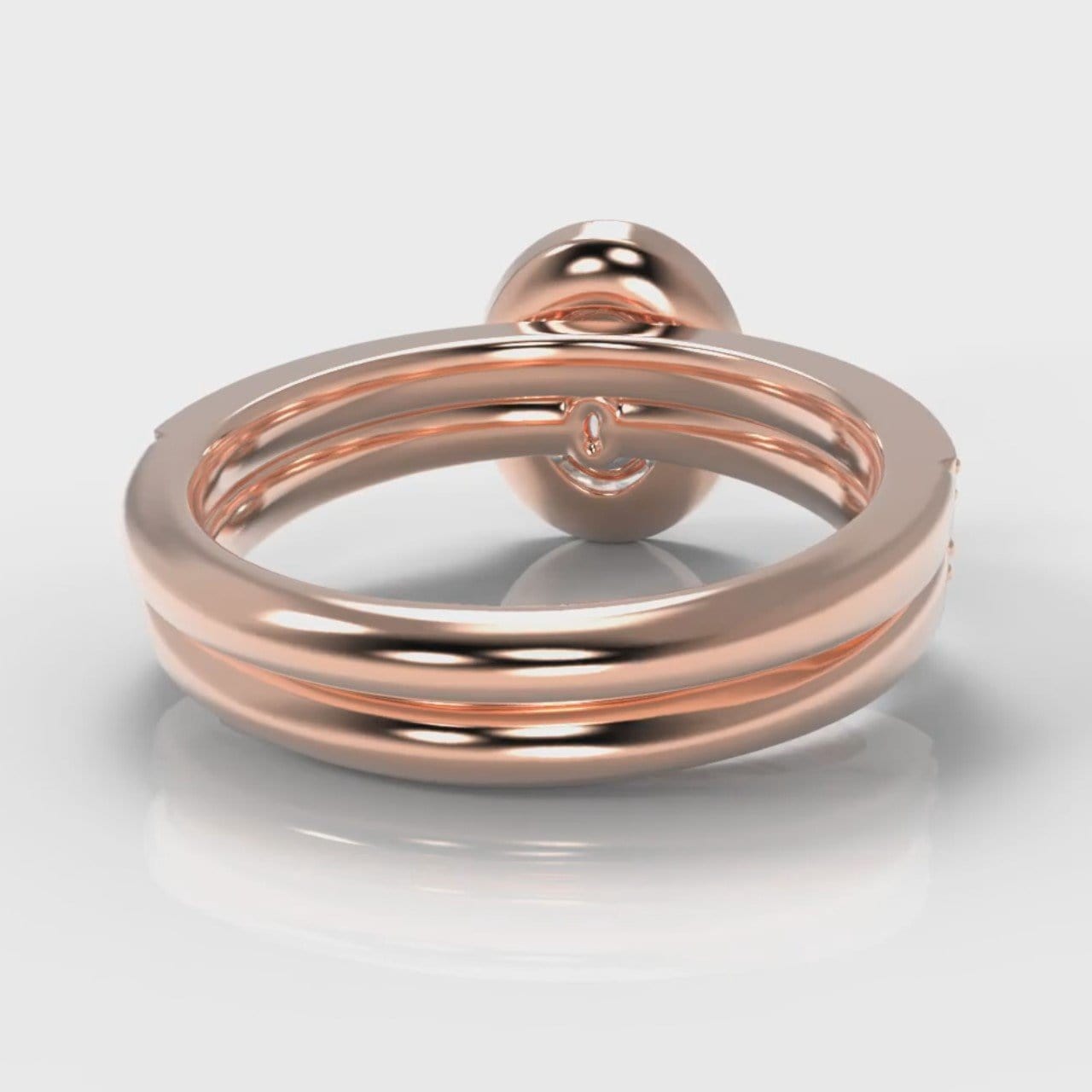 Pavé Oval Diamond Halo Bridal Set - Rose Gold