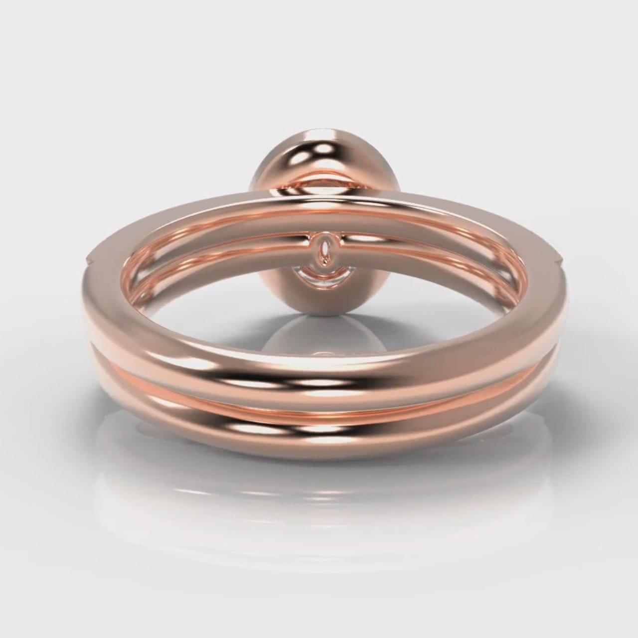 Pavé Oval Diamond Halo Bridal Set - Rose Gold